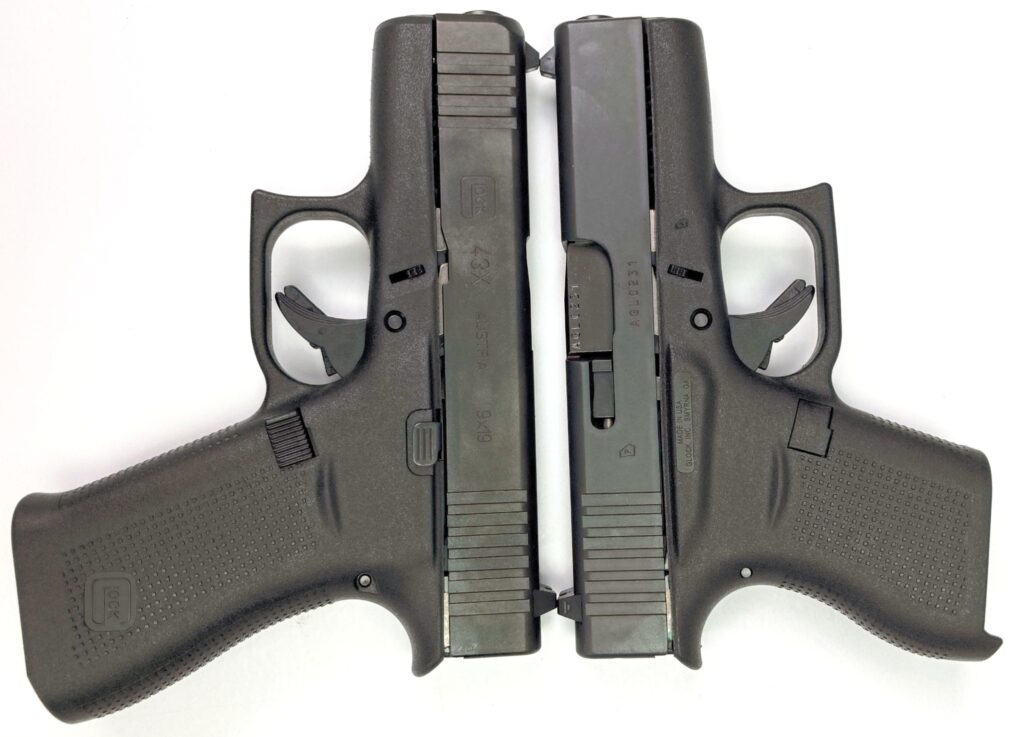 Glock 43x, Glock 43, 43x vs 43