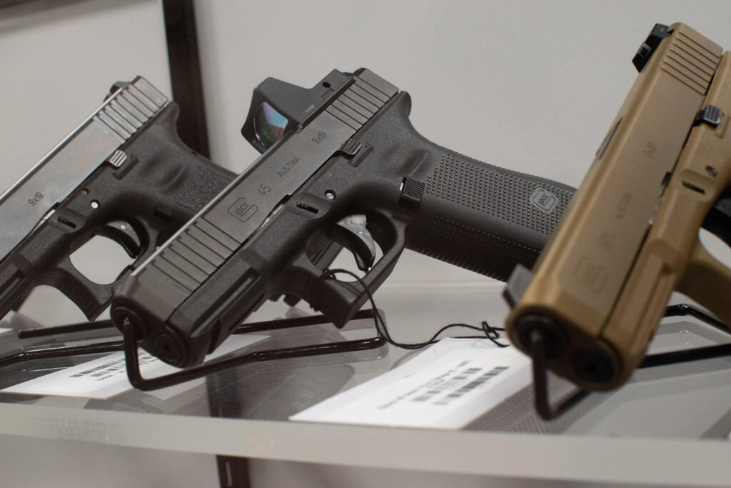 Stock Glocks on a gun store shelf