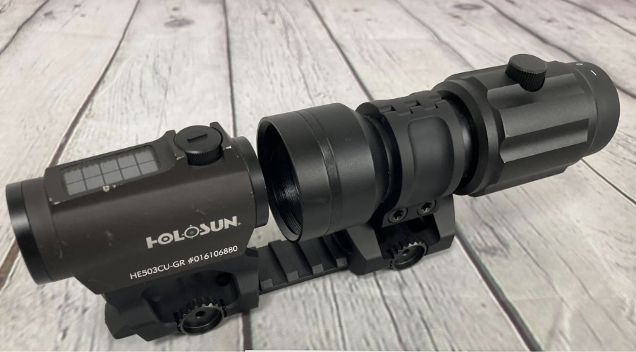 red dot and magnifier combo used