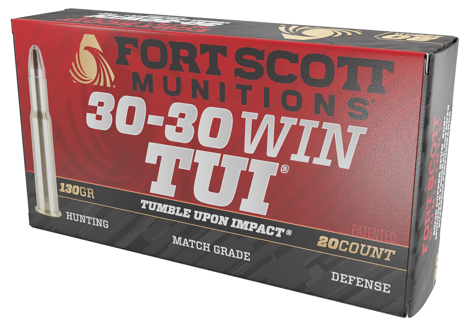 Fort Scott Munitions 3030130SCV Tumble Upon Impact (TUI) 30-30Win 130gr Solid Copper Spun 20 Per Box/25 Case Centerfire, Rifle Ammunition
