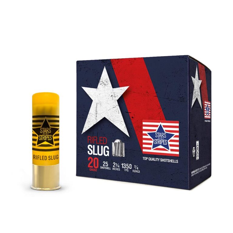 PPU Stars & Stripes Rifled Slug Shotshells 20ga 2-3/4” 3/4 oz 1350 fps ...