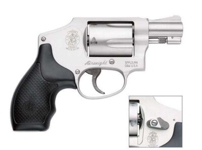 Smith & Wesson 103810 642 Airweight 38 Special 5 Round 1.88" Stainless Aluminum Alloy Black Polymer No Internal Lock