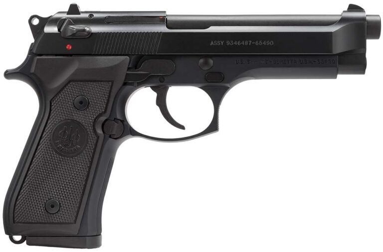 Beretta USA J92M9A0M M9 9mm Luger 4.90" 15+1 Black Bruniton Steel Slide Black Checkered Polymer Grip