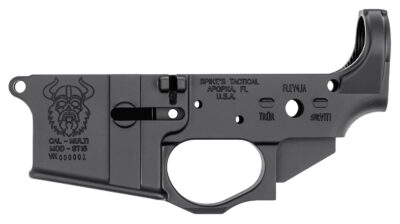 Spikes tactical Stripped Lower w/Skelton Viking Cerakote Black