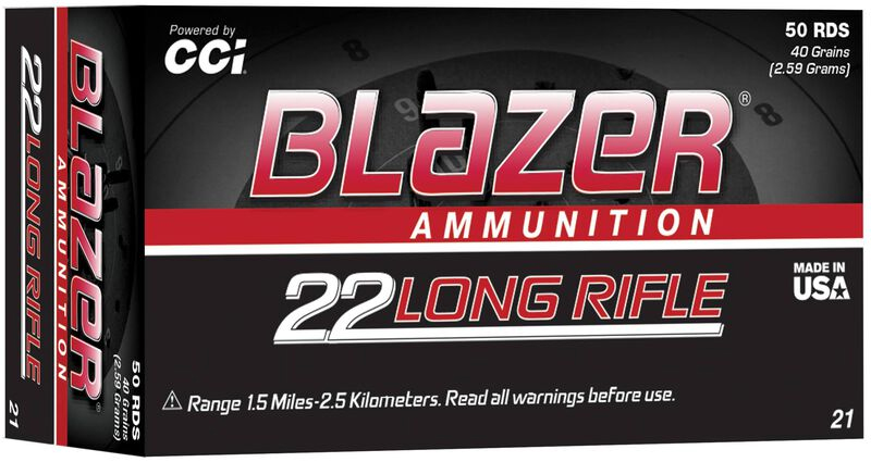 CCI 0021 Blazer High Velocity 22LR 40gr Lead Round Nose 50 Per Box/100 Case Rimfire Ammunition