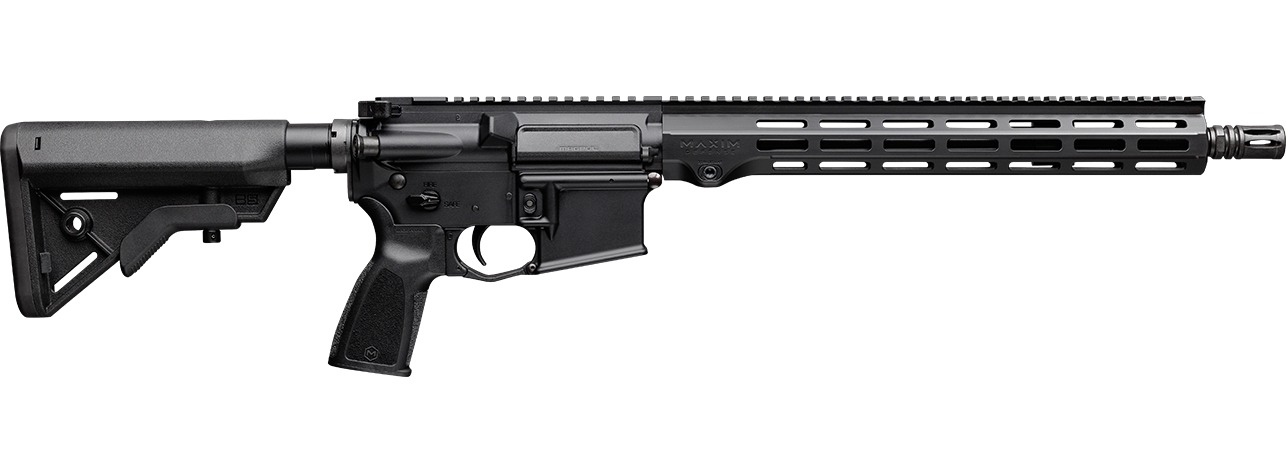 Maxim Defense  MD15 Duty 5.56 NATO 16″ Black Nitride Threaded Barrel, Black Anodized Aluminum Receiver w/Picatinny Rail, M-LOK Handguard, B5 Bravo Black Polymer Stock, Black Polymer Grip